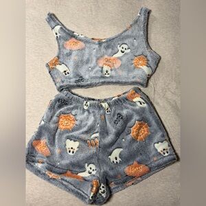 Plush Halloween print lounge Set
